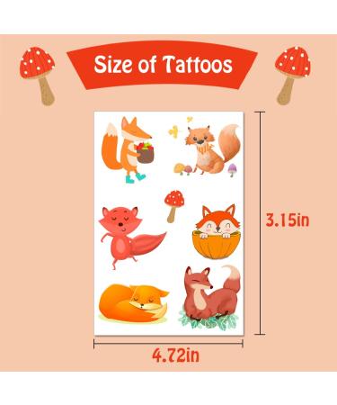 120pcs Fox Temporary Tattoos - Cute Cartoon Woodland Animals Party Favor Stickers | Waterproof Fox Birthday Decorations for Kids & Adults (20 Sheets) - Buy Online on GoSupps.com