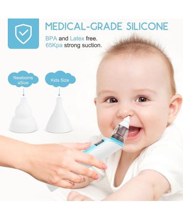 Electric Baby Nasal Aspirator with 6 Levels of Suction - Blue | Nose Sucker for Babies and Toddlers - Buy Online on GoSupps.com