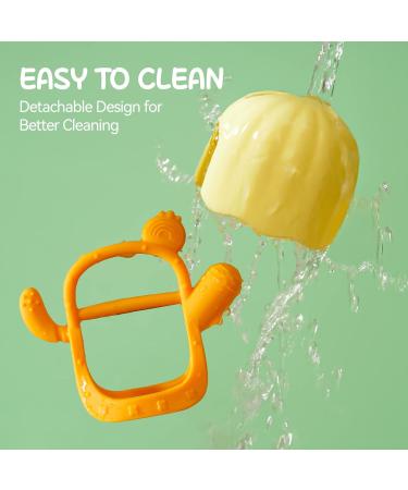 2 Pack Teething Baby Teether Mittens for 0-12 Months - BPA Free Cactus Teething Toys, Anti-Drop & Detachable Silicone Chew Toys for Infant Sucking Needs Relief (Green+Yellow) - Buy Online on GoSupps.com