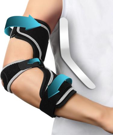 INFILAR Elbow Brace Support for Cubital Tunnel Syndrome Arm Elbow Splint for Elbow Discomfort Arm Elbow Ulnar Nerve Entrapment Fit Left & Right Arm Men & Women Black Medium