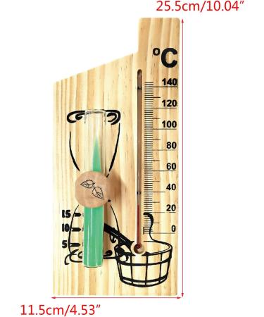 Buy 2 in 1 Wooden Sauna Thermometer - Hourglass Sandglass Design Waterproof 0-140 Temperature Display - International Shipping Available - Buy Online on GoSupps.com