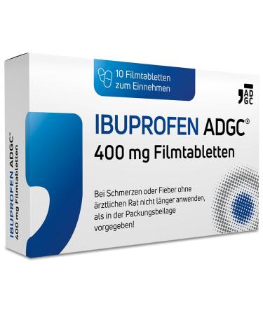 IBUPROFEN ADGC 400mg - 10 pieces - for mild to moderate pain such as headaches toothache and period pain as well as fever