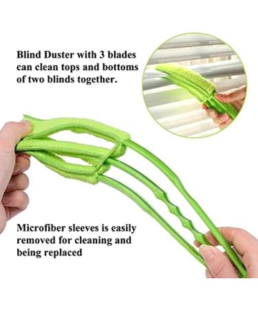 korvre 2Pcs Window Blind Duster Brush Kit Blind Cleaning Tools for Window Shutters Blind Air Conditioner Jalousie Dust Green - Buy Online on GoSupps.com