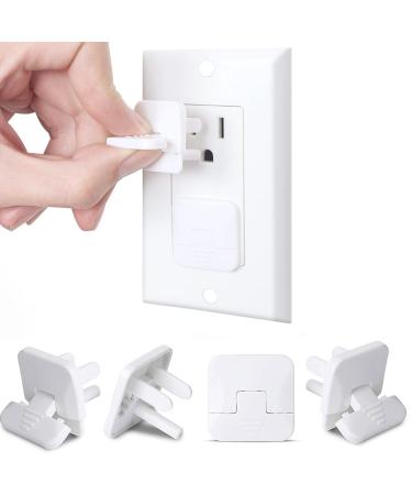 Baby Proofing Outlet Protector Plugs - 37 Pack Hidden Pull Handle Electrical Safety Outlet Covers Not Easy for Child Remove Prevent Babies from Block Electric Shock Risk