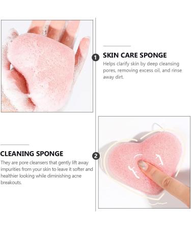 Heart-Shaped Facial Sponges Set of 3 | Random Colors | Practical Face Cleaning Tools for All Skin Types - Buy Online on GoSupps.com