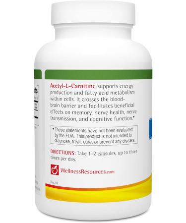 Acetyl-L-Carnitine (ALC) 500mg Capsules for Memory & Nerves - 90 Count - Buy Online on GoSupps.com
