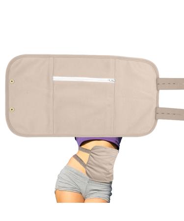 Lingjiong castor oil compress reusable bio-riginus oil packs for liver tox and helps with sleeping less disorder castor oil set (castor oil not included) Khaki