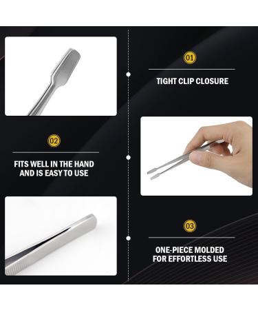 LNQ LUNIQI Stamp Tweezers Set 4 Pieces Stainless Steel Stamp Tweezers Flat Philately Tweezers Stamp Collector Tools Silver - Buy Online on GoSupps.com