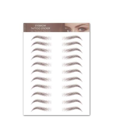 Aaiffey Hair-like Authentic Eyebrows 4D Brown Natural Tattoo Eyebrow Stickers Waterproof Imitation Ecological Lazy for Woman & Man Makeup Tool 9 Pcs Brown-01