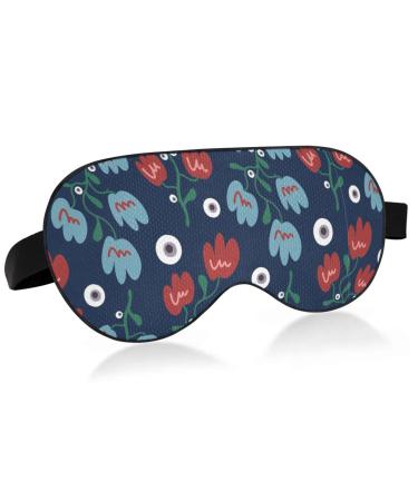 Haskirky Light Blocking Eye Mask Breathable and Adjustable Adult Men and Women Travel on Business Trips Yoga Meditation Light Smooth Comfortable Eye Mask Office Deep Sleep Goodies Flowers and Eyes