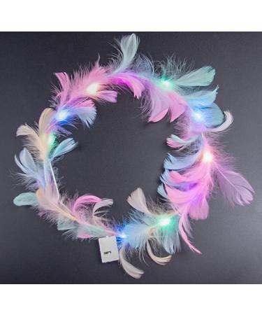 WHSCwp LED feather headband 6-piece headband headband flower girl hair accessory birthday wedding party (Multicolor) - Buy Online on GoSupps.com