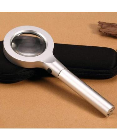 Magnifyings Educational Hobby Magnifiers Handheld 5X Optical Glass Magnifier with Metal Led Lamp Reading All Metal Frame Magnifying Glass - Buy Online on GoSupps.com