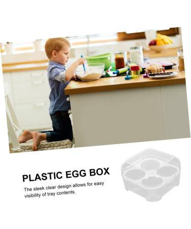 Uonlytech Clear Plastic Tray 2pcs Box 4 Grid Egg Storage Box Clear Plastic Containers Egg Keeper Egg Case Egg Box re-usable - Buy Online on GoSupps.com