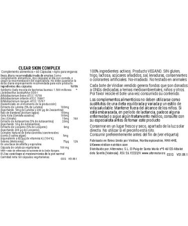 Viridian Clear Skin Complex - 60 Vegicaps | Natural Skin Support Supplement - Buy Online on GoSupps.com