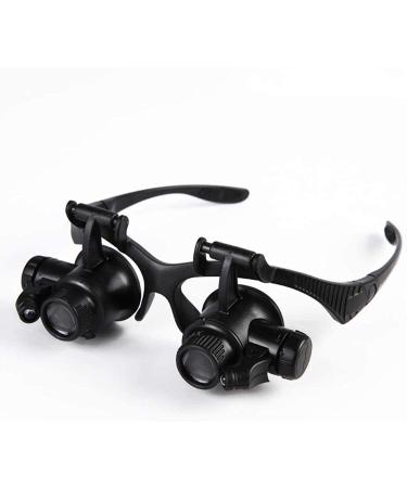 Lightweight Magnifying Glass 10X 15X 20X 25X 4 Interchangeable Lenses Headband Magnifying Glass for Watch Repair Mirror Reading with 2 Led Lights Lofty Ambition