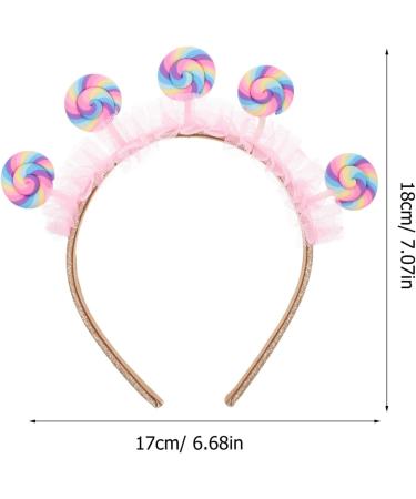 Lollipop Headband Pink Candy Headband Lovely Cartoon Headband with Lace Christmas Creative Headbands Holiday Party Favors for Girls - Buy Online on GoSupps.com