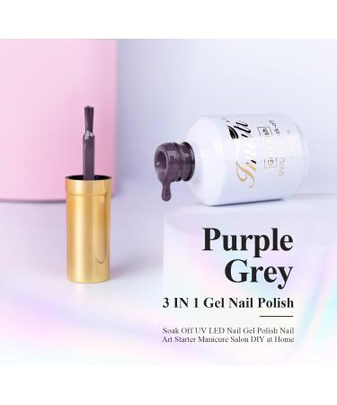 UV Gel Polish Nail Polish Dark Grey Colours 3 in 1 One Step Gel Nail Polish Soak Off Nails Colour Gel Brown Grey Gel Nail Polish for Nail Design Manicure 15 ml Grey brown - Buy Online on GoSupps.com