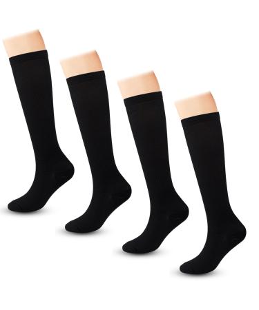 Vegcoo 4 couple compression stockings compression socks men women compression socks thrombosis socks long stand sports cycling black l/xl