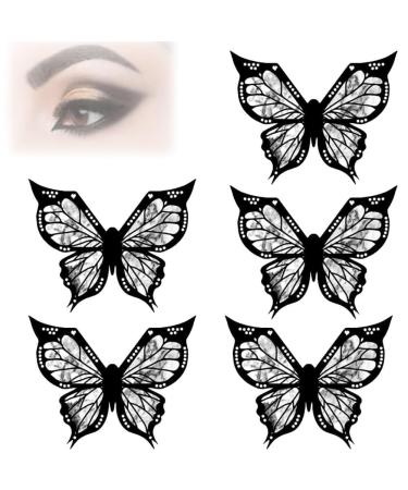 Butterfly Eyeliner Stencil Butterfly Eyeliner Stamp Butterfly Eyeliner Stencils for Eyes Wing Butterfly Stencil for Eyeliner Winged Eyeliner Tool Reusable and Flexible Eyeliner Stencil (Color : 5PCS