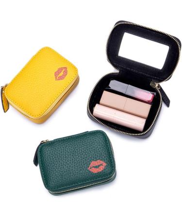 Mobestech Cosmetic Bag - Portable Faux Leather Makeup & Lipstick Holder for Travel | Convenient Zipper Pouch 10x7x3.5CM - Buy Online on GoSupps.com