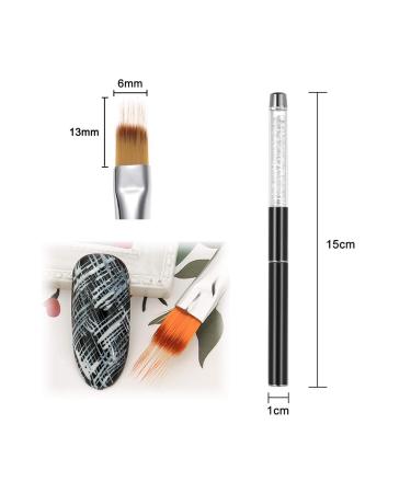 Nail Brush Set - 5pcs 3D Tips Acrylic UV Gel Painting Tools for Manicure Design (Silver) - International Shipping Available - Buy Online on GoSupps.com