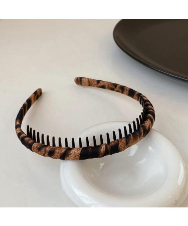 scicent Head Bands Adult Women Teeth Hair Band Comb Headband Non-slip Leopard Print Headbands Hair Accessories for Girls Brown Leopard Brown - Buy Online on GoSupps.com
