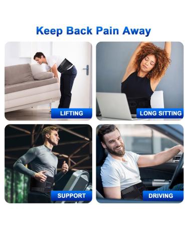 Back Support Belt for Lumbar Spine - Breathable Adjustable Back Ribbon for Men & Women | Posture Correction - Size L (95-115cm) - Comfortable & Durable - Buy Online on GoSupps.com