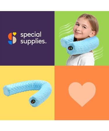 Sensory Vibrating Neck Pillow for Kids and Adults - Plush Velvet Cover - Therapy Stimulation - Calming Relaxation - Blue - Buy Online on GoSupps.com