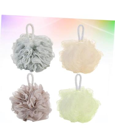 Angoily 4pcs Mesh Shower Ball Bath Pouf - Luxury Bath Sponge for Exfoliation & Relaxation - Buy Online on GoSupps.com