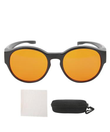 Tefola Anti Blue Light Glasses Anti Blue Ray Computer Glasses Fits Over Prescription Glasses Amber Orange Lenses Round Frame