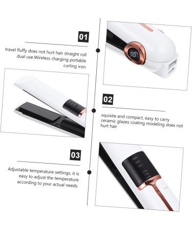 BIUDECO Curling Iron Portable Curling Wand Power Tools Mini Curler White Cordless Abs Travel Straightener White 21X4X3.5CM - Buy Online on GoSupps.com