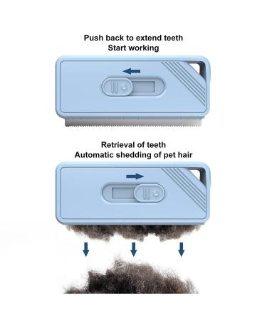 Self Cleaning Slicker Brush for Dogs and Cats - Portable Pet Grooming Dematting Brush - Shedding Undercoat and Grooming Dog & Cat Brush - Long & Short Hair - Sierra Blue - Buy Online on GoSupps.com
