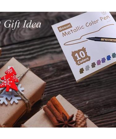BOXUN Metallic Markers Pen for Rock, Ceramic, Glass, Plastic - 10 Metallic Colors - Buy Online on GoSupps.com