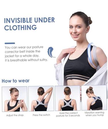 Posture Corrector for Women with Smart Sensor Vibration Reminder Upper Back Straightener with Adjustable Clavicle Support for Neck Back and Shoulder Pain - Buy Online on GoSupps.com