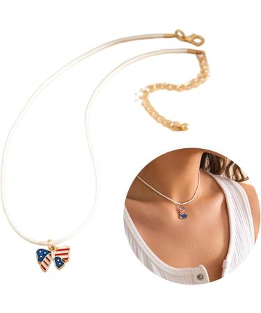 SOUTHJIELING Colorful Flag Pendant Necklace - Trendy Clavicle Chain Accessory for Fashionistas - Buy Online on GoSupps.com