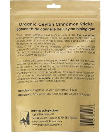 Wild Tusker Large Organic Ceylon Cinnamon - Sticks 65g 65 g (Pack of 1) - Buy Online on GoSupps.com