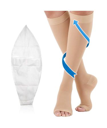 Medical compression stockings women & men 20-30 mmHg professional care for ankles support stockings with gradient compression for varicose veins circulatory promotion -color m m beige