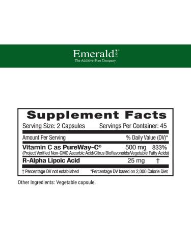EMERALD LABS Bundle with Elderberry Plus (60 Veg Caps) & PureWay-C (90 Veg Caps) - Digestive & Immune Support with European Elderberry Extract Vitamin C Albion Chelated Zinc & R-Alpha Lipoic Acid* - Buy Online on GoSupps.com