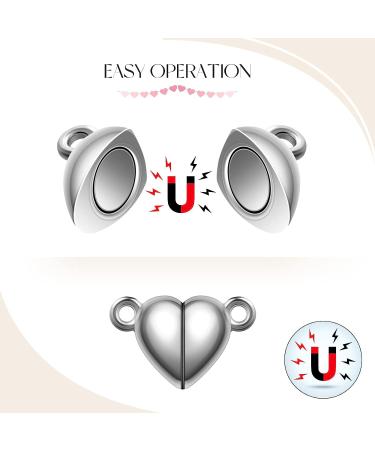 48-Piece Heart Shaped Magnetic Clasps for Jewelry - Gold & Silver Bracelet Closures | DIY Wedding Jewelry Accessories - Buy Online on GoSupps.com