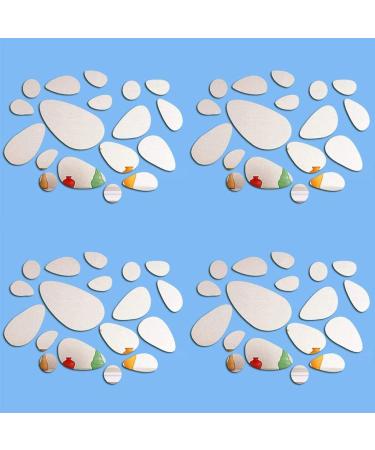 TTSAM 72Pcs Cobblestone Mirror Wall Stickers - DIY Home Decor for Bedroom & Office - Silver - Buy Online on GoSupps.com
