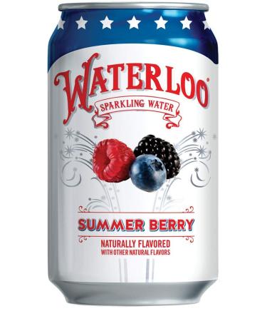 Waterloo Sparkling Water - Summer Berry Flavor (12 Oz Cans Pack of 12) | Zero Calories Sugar-Free & Naturally Flavored - International Shipping Available - Buy Online on GoSupps.com