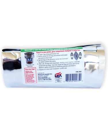 RESTOP 2 Portable Toilet Solid & Liquid Leak Proof Waste Bag - 1 Pack with Wet Wipe & Toilet Paper - Buy Online on GoSupps.com