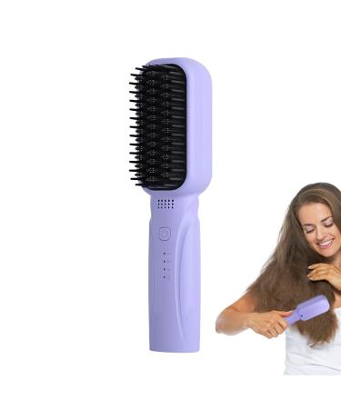 Straightening Comb Electric Hair Straightener Brush Cordless Straightening Comb Anti-Scald Ionic Hair Straightener with Fast Heating and 3 Temperature Settings for Women