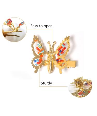Kavya Vintage Butterfly Hair Clips for Women | Multi-Colored Metal Hair Accessories for Girls - Buy Online on GoSupps.com