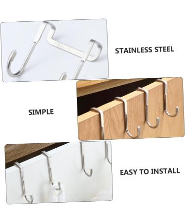 Hemoton 3pcs Wall Hangers for Clothes Cabinet Hook Over The Door Hanging Hooks Perforated Door Hat 7.5X6.5CM Silver - Buy Online on GoSupps.com