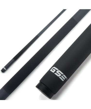 GSE 58" 2-Piece Fiberglass Graphite Composite Billiard Pool Cue Sticks (Several Colors Available, Weight from 18oz, 19oz, 20oz, 21oz) Matte Black 21oz