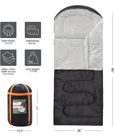 ORRSTAR 0 Degree Sleeping Bag - Extra Large Flannel Big and Tall XXL - Warm Winter Camping Sleeping Bags for Adults - Cold Weather Men's Zero Degree - Buy Online on GoSupps.com