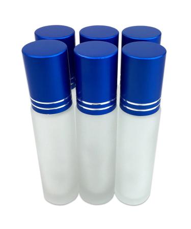 Beauticom 10ml Blue Glass Roll-On Bottles - 6 Pack with Metal Caps & Stainless Steel Roll Balls for Essential Oils Aromatherapy Perfume Lip Gloss & Lip Balm - Buy Online on GoSupps.com