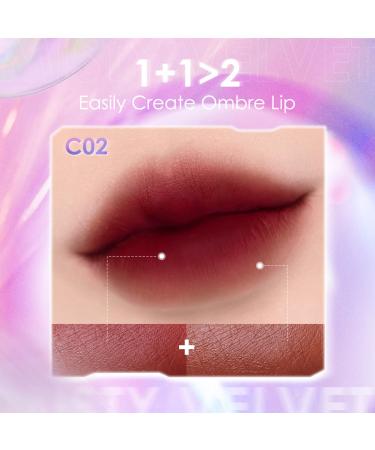 FOCALLURE 2 in 1 Dual Head Matte Velvet Lip Gloss | Long-Lasting Waterproof Liquid Lipstick | Non-Cracking & Anti-Transfer Makeup C01 - Buy Online on GoSupps.com