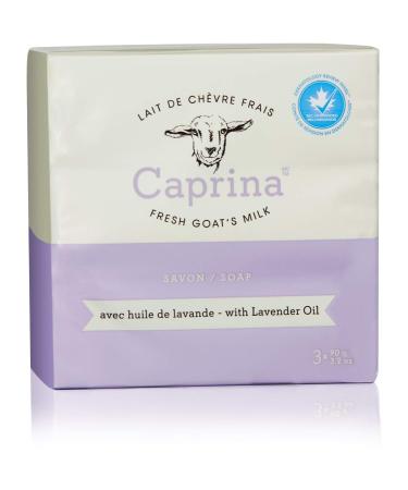 Caprina Fresh Goat's Milk Soap Bar with Lavender Oil - 3 Bars (3.2 oz each) | Natural Moisturizing Soap - Buy Online on GoSupps.com